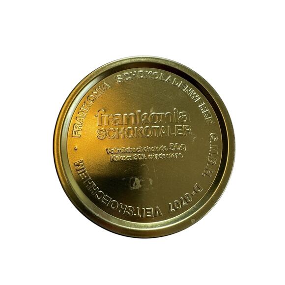 Vintage Frankonia Schokolade Tin Box Gold Trim Hummel Style Design RARE - Picture 2 of 5